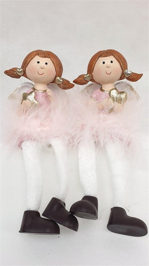 Ballerina Engeltjes met bungelbeentjes - set van 2