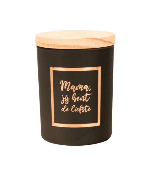 Geurkaars in glas met houten deksel - Mama - Afbeelding 2