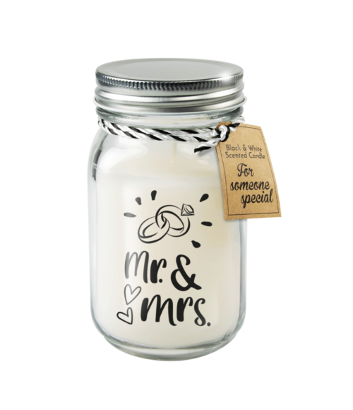 Geurkaars in Mason Jar - Zwart/wit - Afbeelding 7