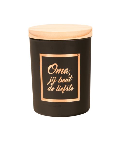 Geurkaars in glas met houten deksel - Oma