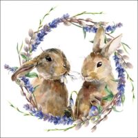 Servetten Rabbit Wreath Ambiente